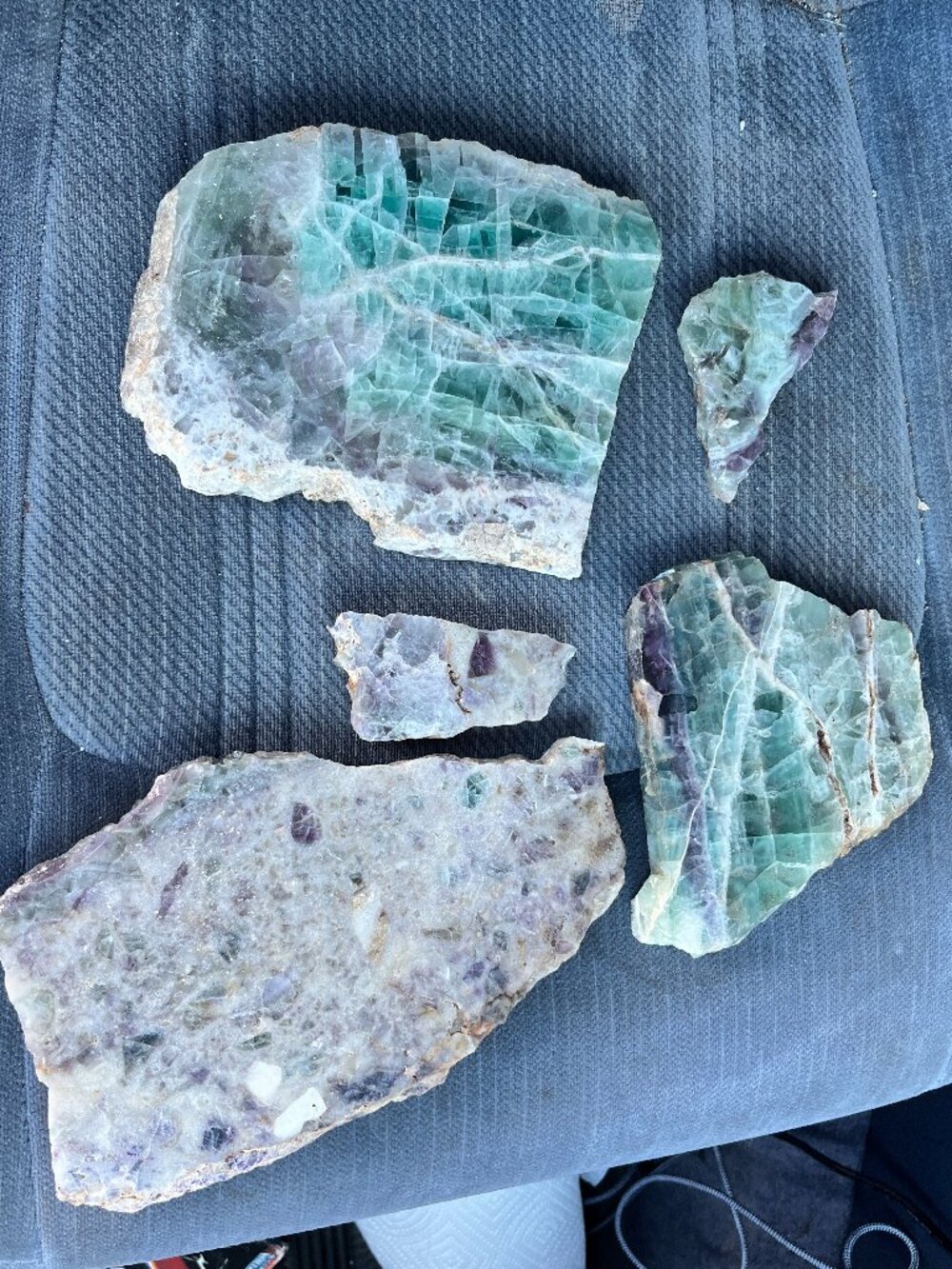 GREEN FLUORITE QUARTZ ROUGH SLAB LOT NATURAL MINERAL SPECIMEN
